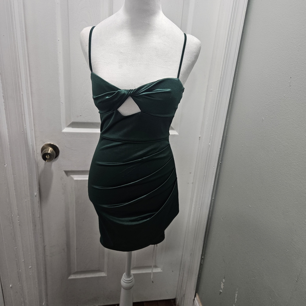 Windsor Dark Green Cut-Out Mini Dress